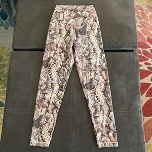 Aerie Snake Print Leggings - Brown and Cream